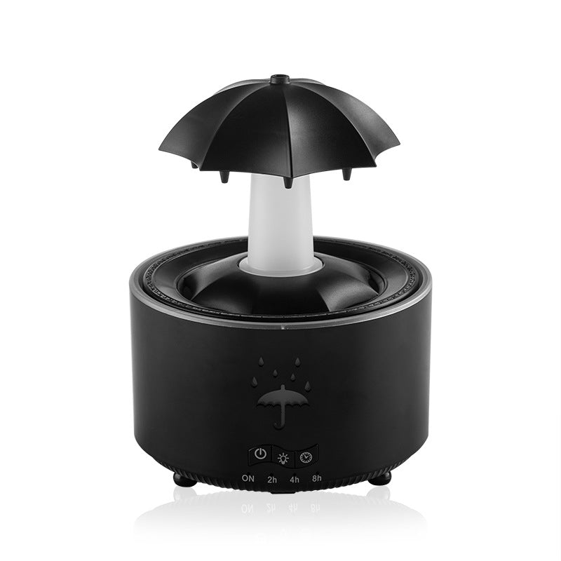 Rotierender Regenschirm-Wassertropfen-Luftbefeuchter für den Haushalt, schwerer Nebel, Desktop-Regenbogenlichter, Fernbedienung, Aromatherapie-Maschine