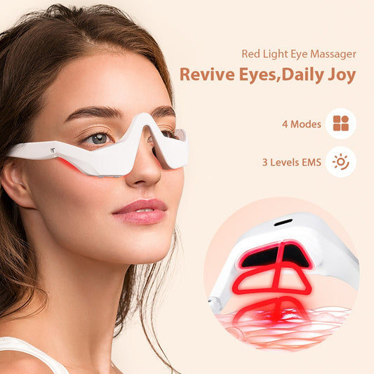 Mikrostrom-Massagengerät für die Augen mit EMS und rotem Licht zur Augenmassage und Reduzierung von dunklen Augenringen