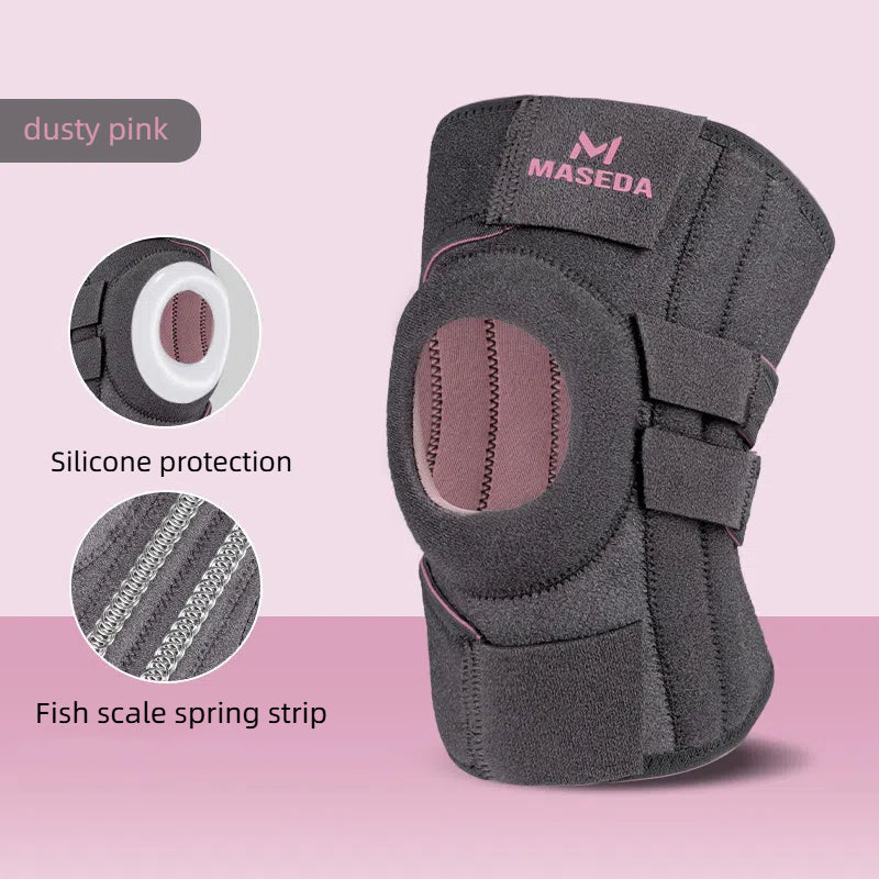 Meniskus Sport Knieschutz Silikon Stoßdämpfer Stabilität Patella Knieschutz Unterstützungsgurt Klettverschluss Verstellbar