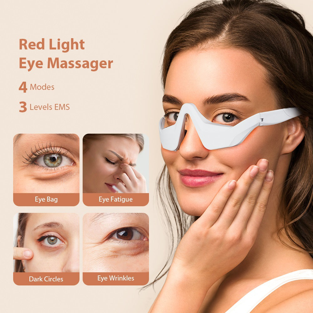 Mikrostrom-Massagengerät für die Augen mit EMS und rotem Licht zur Augenmassage und Reduzierung von dunklen Augenringen