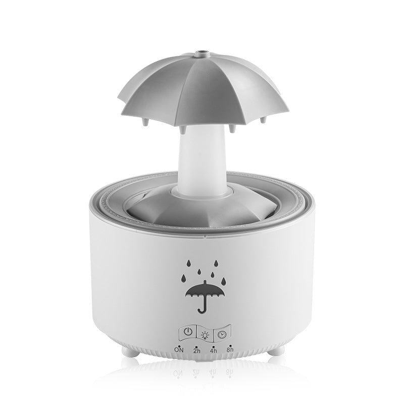 Rotierender Regenschirm-Wassertropfen-Luftbefeuchter für den Haushalt, schwerer Nebel, Desktop-Regenbogenlichter, Fernbedienung, Aromatherapie-Maschine