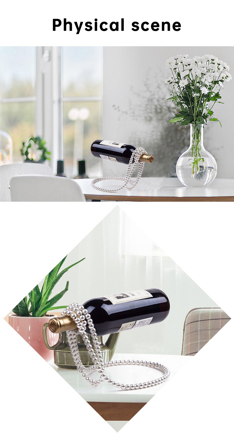 Perlenkette Edelstahl Weinregal Weinpädagogik Klammer Halter Aufhängung Champagner Whisky Kleine Ornamente