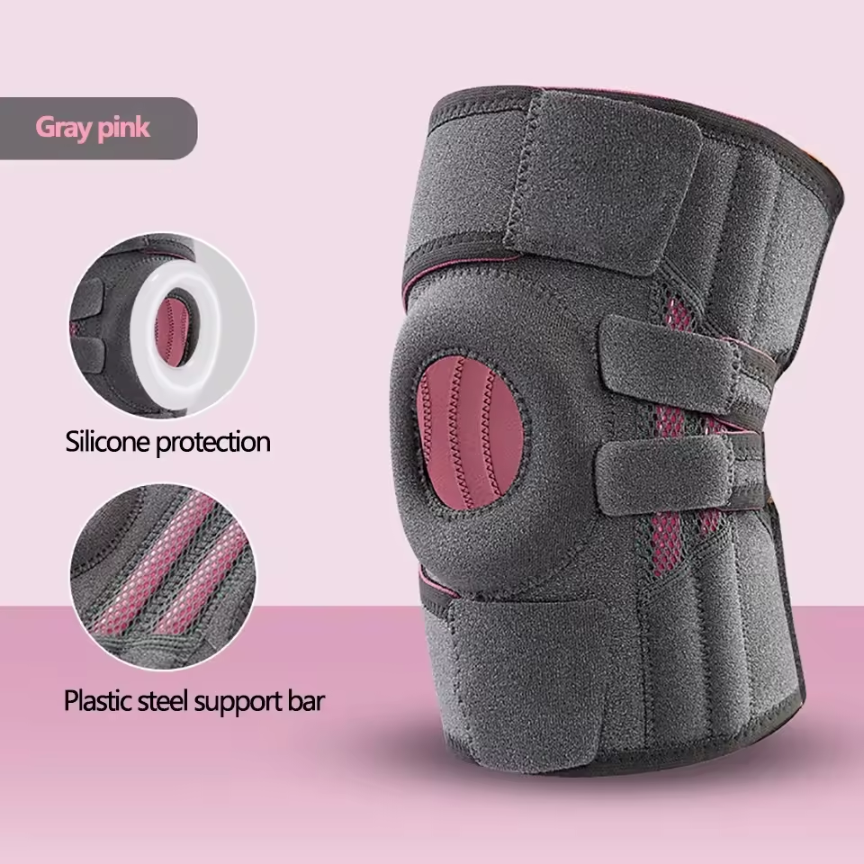 Meniskus Sport Knieschutz Silikon Stoßdämpfer Stabilität Patella Knieschutz Unterstützungsgurt Klettverschluss Verstellbar
