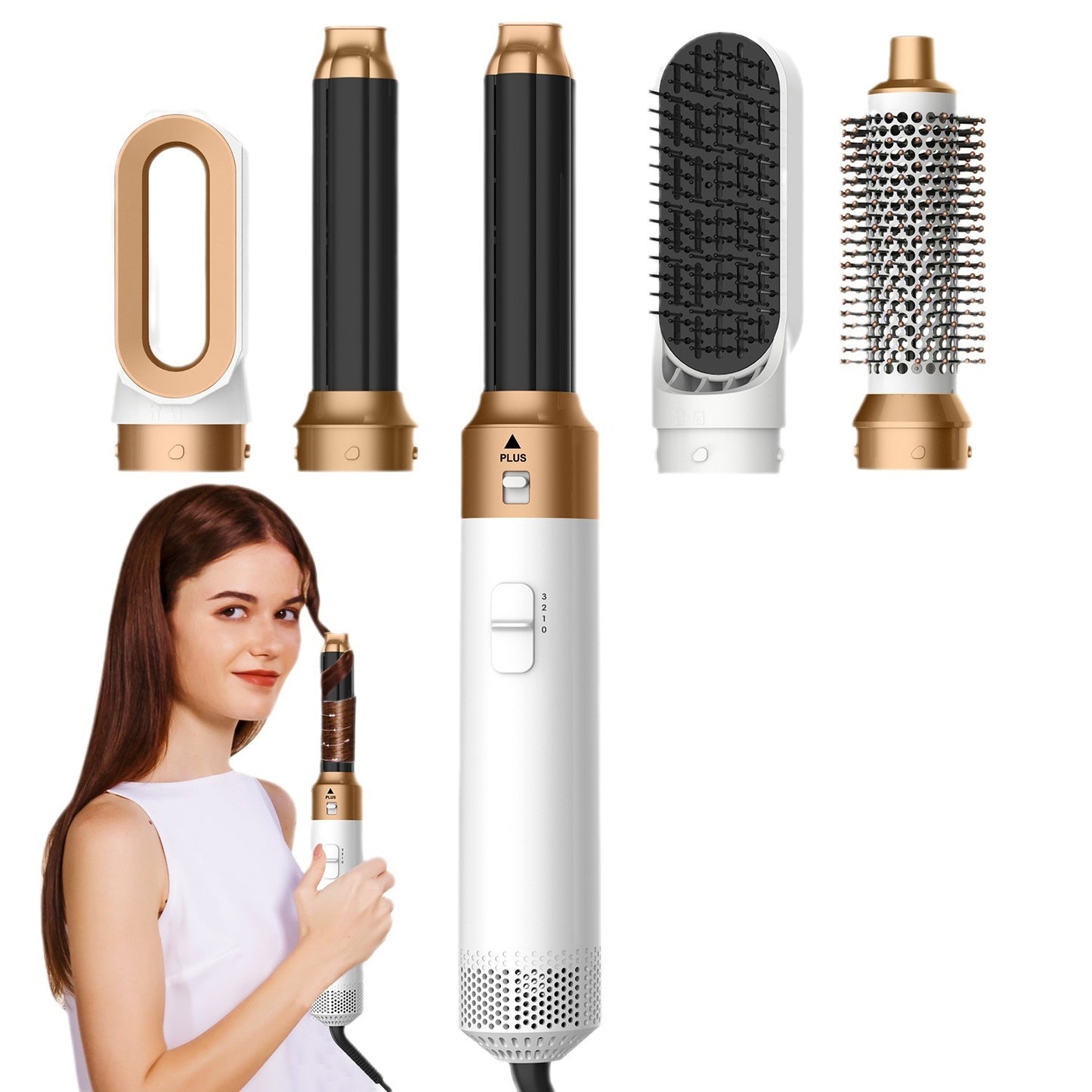 5 in 1 Haartrockner Styler Professionelle Haartrockner Bürste Föhn Luftwickler Heißluftbürste