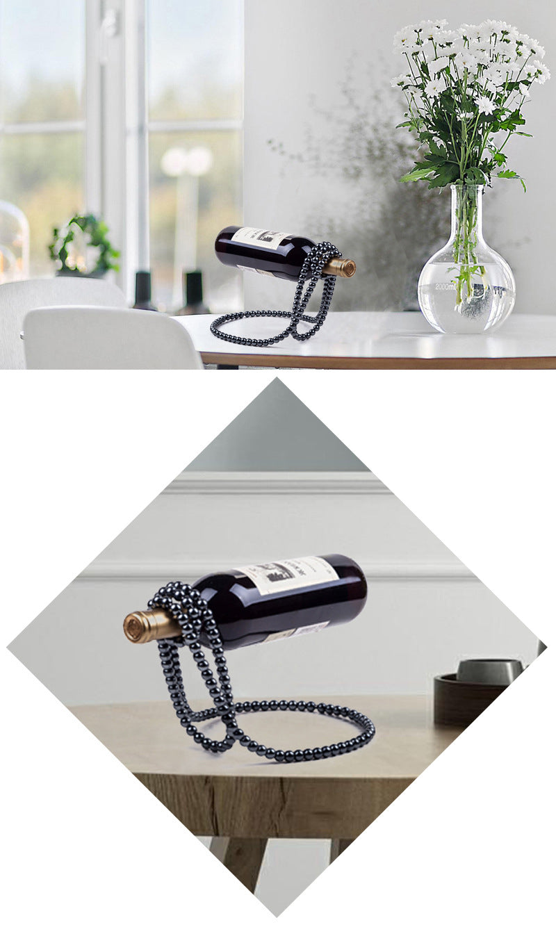 Perlenkette Edelstahl Weinregal Weinpädagogik Klammer Halter Aufhängung Champagner Whisky Kleine Ornamente