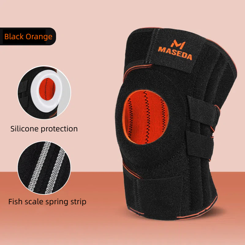 Meniskus Sport Knieschutz Silikon Stoßdämpfer Stabilität Patella Knieschutz Unterstützungsgurt Klettverschluss Verstellbar