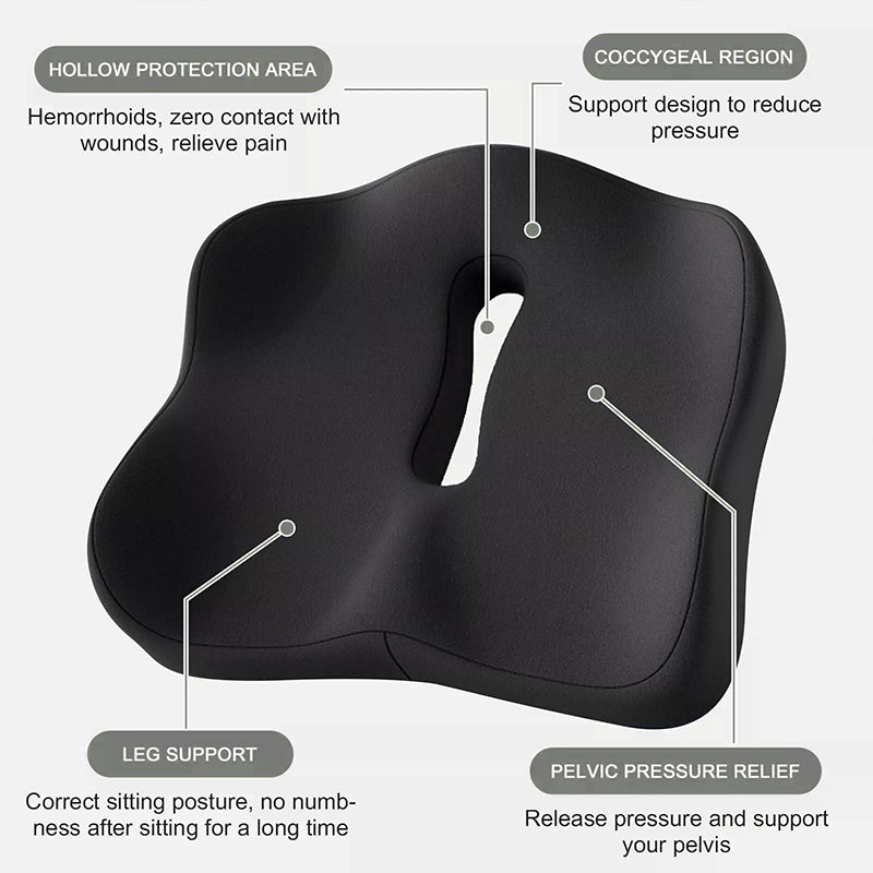Memory-Schaum-Autositzkissen. Ergonomische Unterstützung. Lindert Rücken-/Steißschmerzen. Universelle Passform.