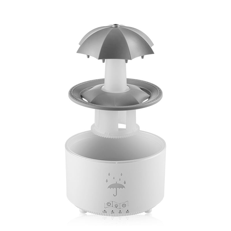 Rotierender Regenschirm-Wassertropfen-Luftbefeuchter für den Haushalt, schwerer Nebel, Desktop-Regenbogenlichter, Fernbedienung, Aromatherapie-Maschine