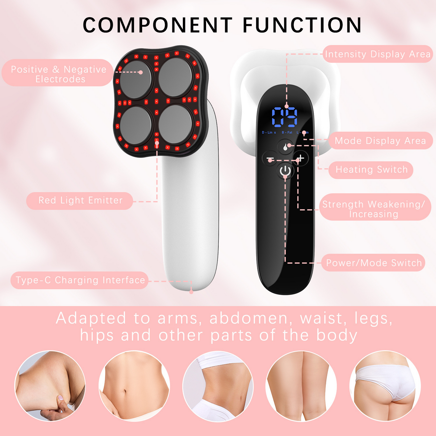Tragbare multifunktionale Körperformungsmaschine aus Edelstahl für Bauch, Taille, Arme, Cellulite, Dehnungsstreifen, Massager, Straffungsgerät