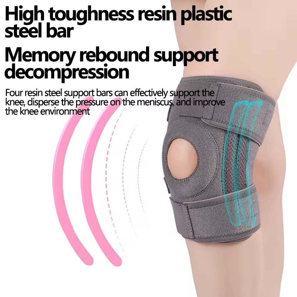 Meniskus Sport Knieschutz Silikon Stoßdämpfer Stabilität Patella Knieschutz Unterstützungsgurt Klettverschluss Verstellbar