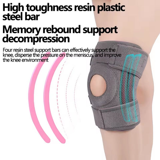Meniskus Sport Knieschutz Silikon Stoßdämpfer Stabilität Patella Knieschutz Unterstützungsgurt Klettverschluss Verstellbar
