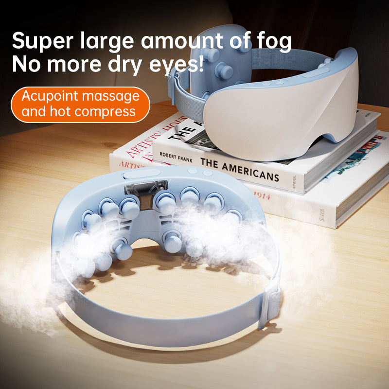 Side view of eye massager showing ergonomic design and 45°C thermostatic heat application
