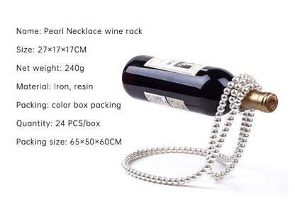 Perlenkette Edelstahl Weinregal Weinpädagogik Klammer Halter Aufhängung Champagner Whisky Kleine Ornamente
