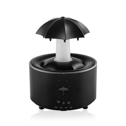 Rotierender Regenschirm-Wassertropfen-Luftbefeuchter für den Haushalt, schwerer Nebel, Desktop-Regenbogenlichter, Fernbedienung, Aromatherapie-Maschine