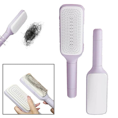 Automatische Reinigungsdrehbürste mit Hebefunktion Selbstreinigende Haarbürste Rotierende Ausziehbare Antistatische Massagebürste Kopfhaut Haarbürste