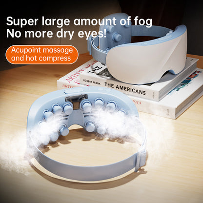 Side view of eye massager showing ergonomic design and 45°C thermostatic heat application